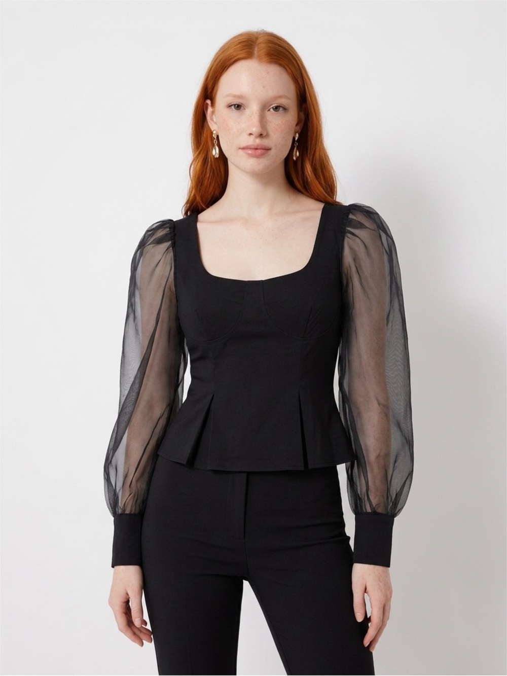 Lulus tulle long sleeve top